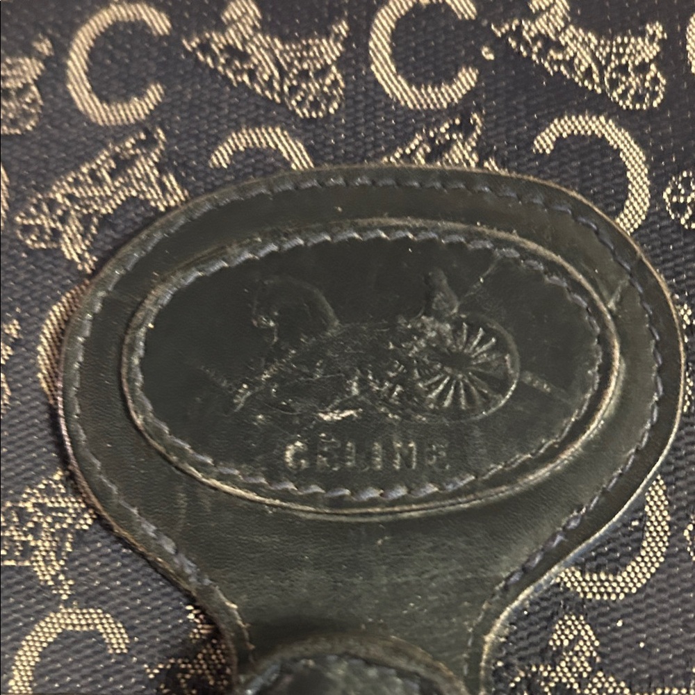 Coach Navy and Tan Signature 'C' Crossbody Bag with Tassel - Picture 2 of 11